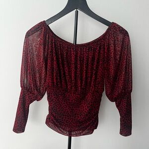 Express Red Animal Print Blouse